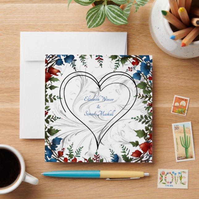 Beautiful,elegant & whimsical wedding themed decor envelope (Desk)