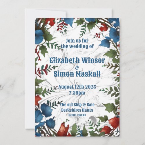 Beautifulelegant  whimsical wedding themed decor invitation