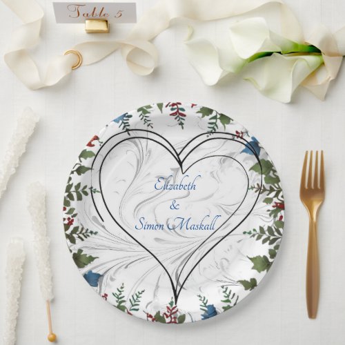 Beautifulelegant  whimsical wedding themed decor paper plates