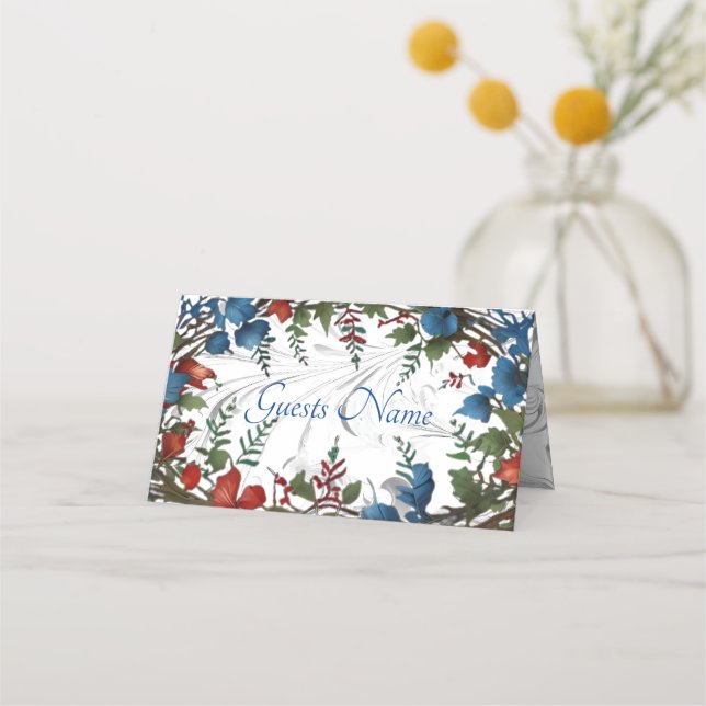 Beautiful,elegant & whimsical wedding themed decor place card (Front)