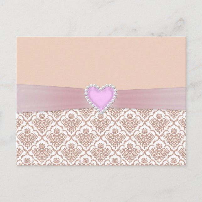 Beautiful elegant white pearls effect heart postcard (Front)