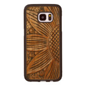 Beautiful Elegant Wooden Sunflower Print Wood Samsung Galaxy S7 Edge Case (Back)