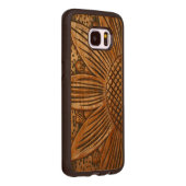Beautiful Elegant Wooden Sunflower Print Wood Wood Samsung Galaxy S7 Edge Case (Right)