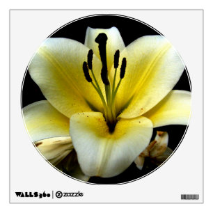 Beautiful Elegant Yellow on Black Flower Wall Sticker