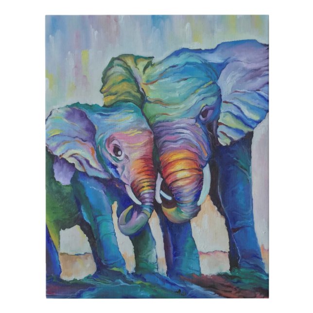 Beautiful Elephant 12 x 14 Faux Wrapped Canvas (Front)