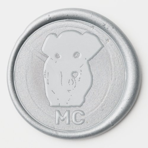 Beautiful Elephant and Monogram Wax Seal Sticker