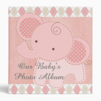 Beautiful Elephant Baby Shower Custom Photo Album 3 Ring Binder