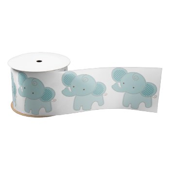 Beautiful Elephant Baby Shower Custom Ribbon by Precious_Baby_Gifts at Zazzle