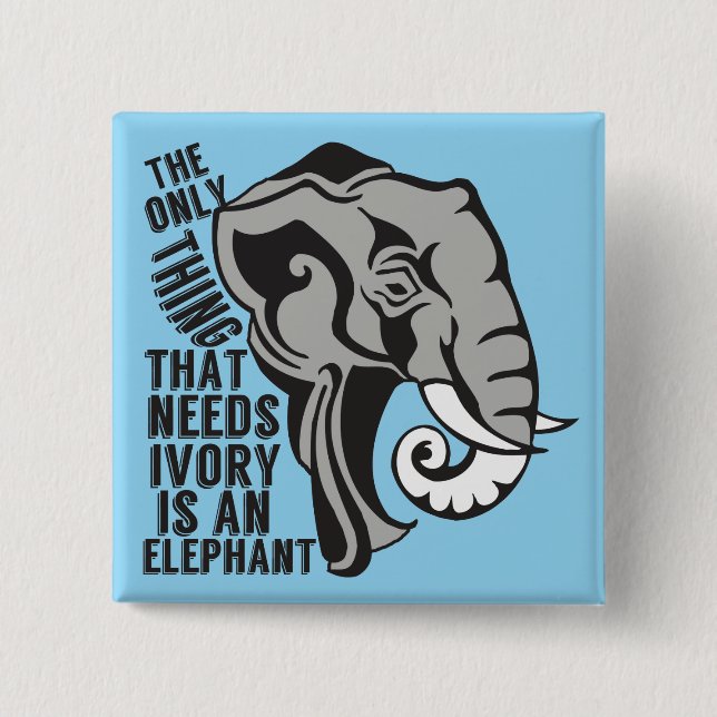 Beautiful Elephant Pinback Button (Front)