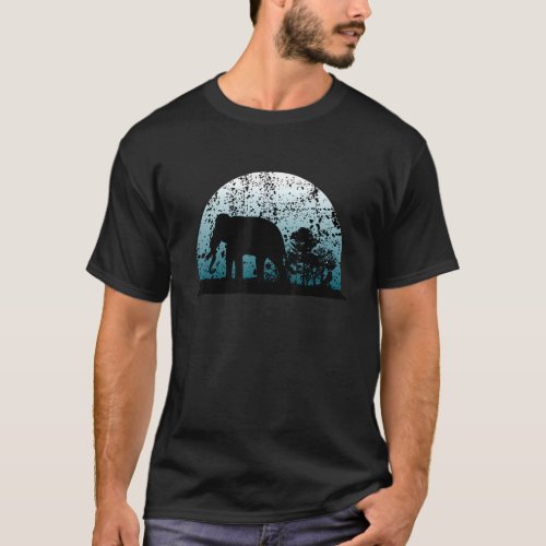 Beautiful Elephant Plants Silhouette Moonlight Coo T_Shirt