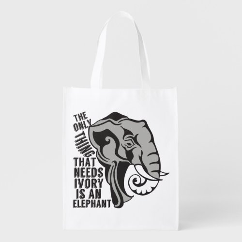 Beautiful Elephant Reusable Grocery Bag