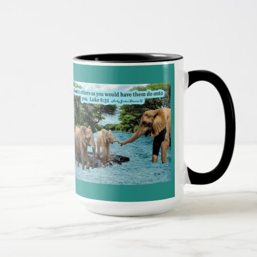 Beautiful Elephant Scripture Luke 631 Mug