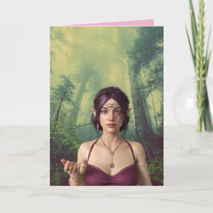 BEAUTIFUL ELF GIRL FOREST FRIEND VALENTINE'S DAY  CARD