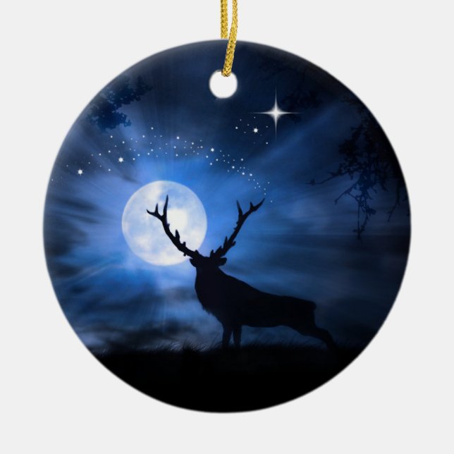 Beautiful  Elk Christmas Decoration Ornament (Front)