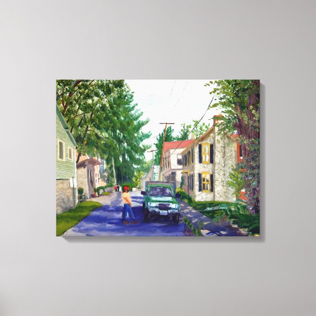 Beautiful Elsah Illinois Street Scene Canvas Print (Front)