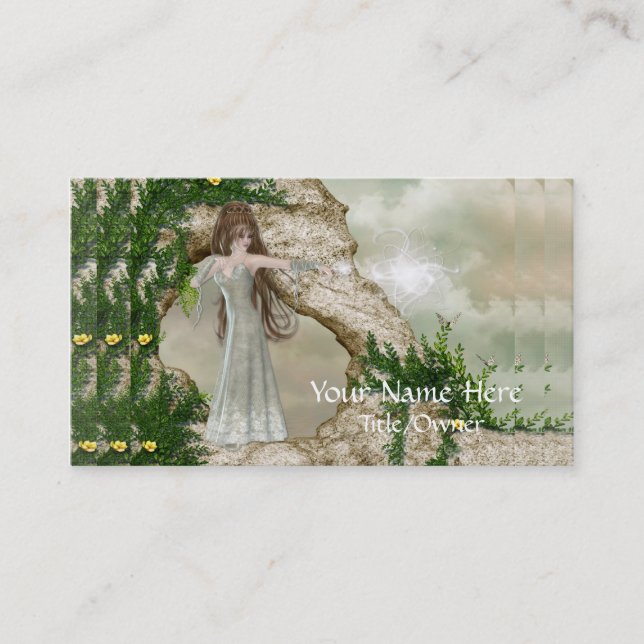 Beautiful Elven Magic Fantasy Business Cards (Front)