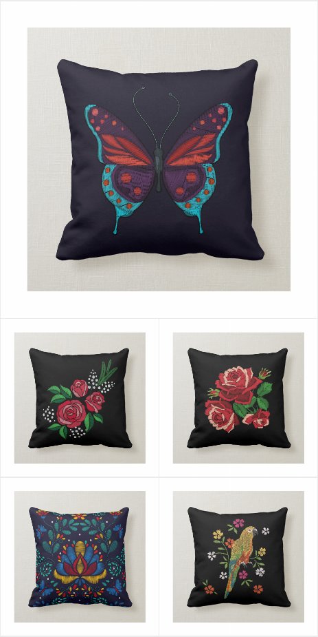 Beautiful Embroidery Print Pillows