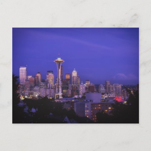 Beautiful Emerald City Seattle Space Needle Postcard