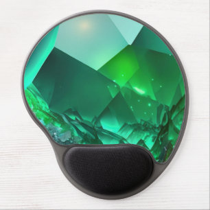 Beautiful Emerald Green Crystal Gemstone Office Gel Mouse Pad