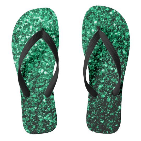 emerald green flip flops