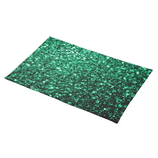 Beautiful Emerald Green glitter sparkles Placemat