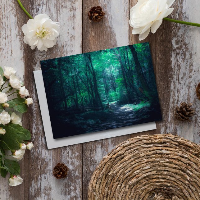 Beautiful Enchanted Forest Woodland Nature Photo Note Card (Creator Uploaded)