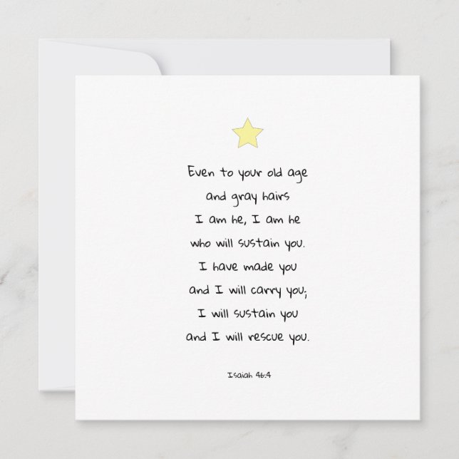 Beautiful Encouraging Scripture Bible Verse Isaiah Holiday Card (Front)