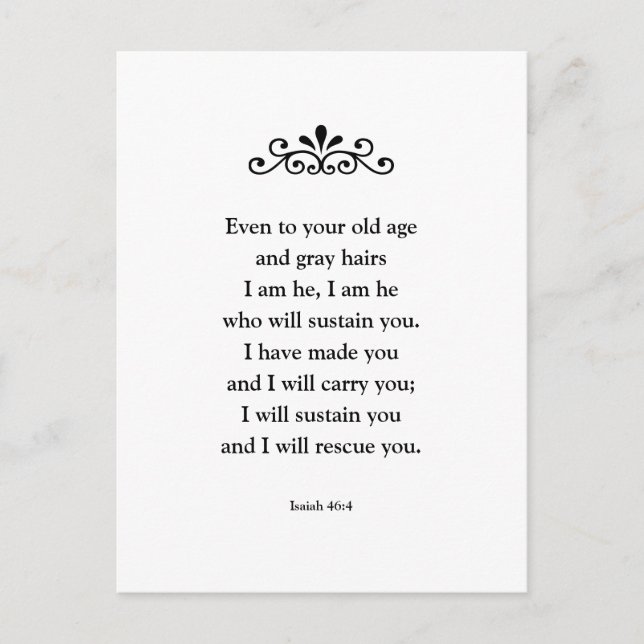 Beautiful Encouraging Scripture Bible Verse Isaiah Postcard (Front)