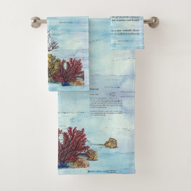 Beautiful Endangered Underwater Coral Reef   Bath Towel Set (Insitu)