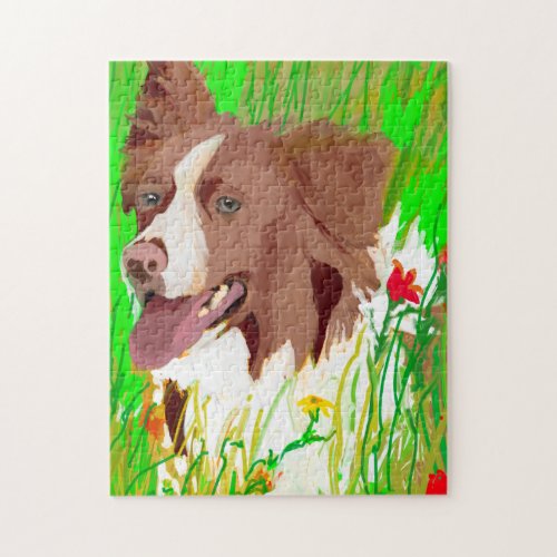 Beautiful Energetic Border Collie Jigsaw Puzzle