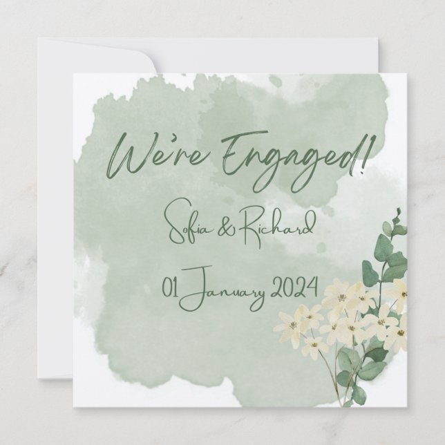 Beautiful engagement announcement card (Front)