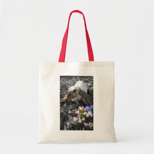 Beautiful English Lop with Flowers Tote Bag
