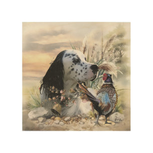 Beautiful English Setter with Pheasant ,  Art 
