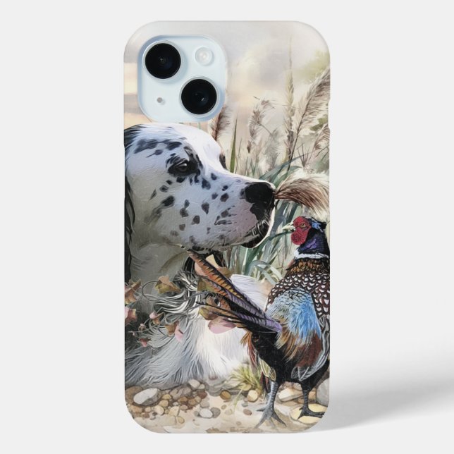 Beautiful English Setter with Pheasant ,  Art  Case-Mate iPhone Case (Back)