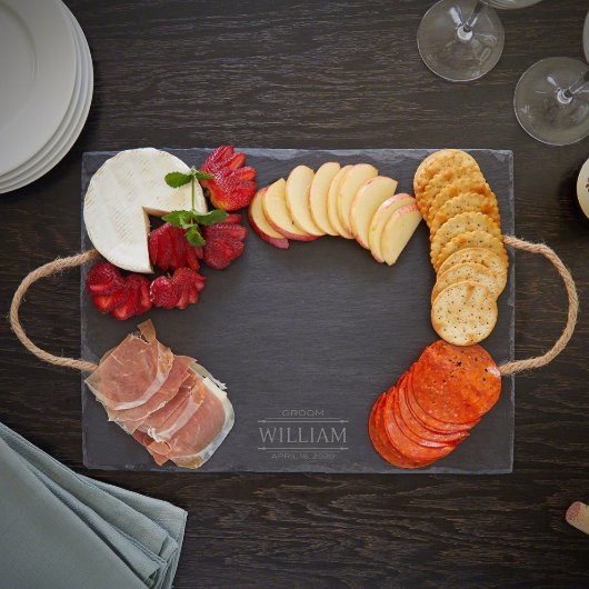 Beautiful Engraved 16" x 12" Slate Cheese Board (Front)