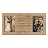 Beautiful Engraved 65th Wedding Anniversary Frame (Front)