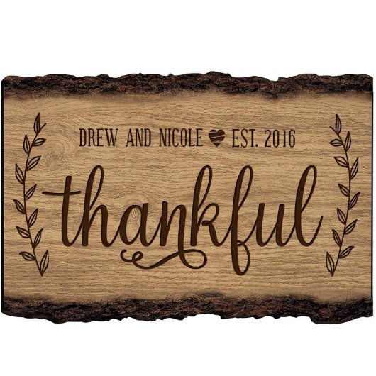 Beautiful Engraved Wooden Housewarming Family Sign (Front)