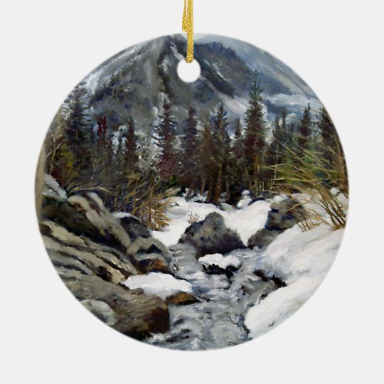 Beautiful Estes Park Colorado Winter Stream Ceramic Ornament | Zazzle.com