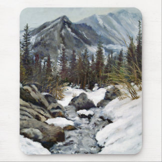 Beautiful Estes Park Colorado Winter Stream Mouse  Pad