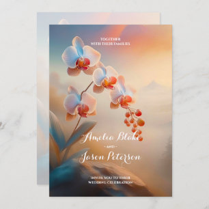 Beautiful Ethereal Colors Orchid   Serene Wedding Invitation
