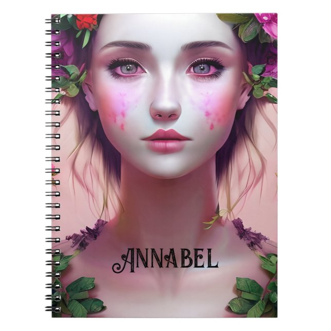 Beautiful Ethereal Enchanted Woman Fantasy Art Notebook (Front)