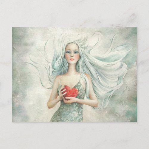 Beautiful Ethereal Figure and Heart Postcard
