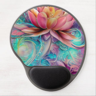 Beautiful Ethereal Whimsical Lotus Flower Gel Mouse Pad