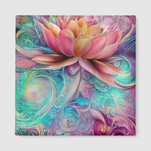 Beautiful Ethereal Whimsical Lotus Flower Magnet