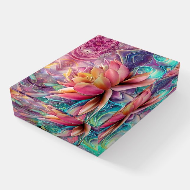 Beautiful Ethereal Whimsical Lotus Flower Paperweight (Angled)