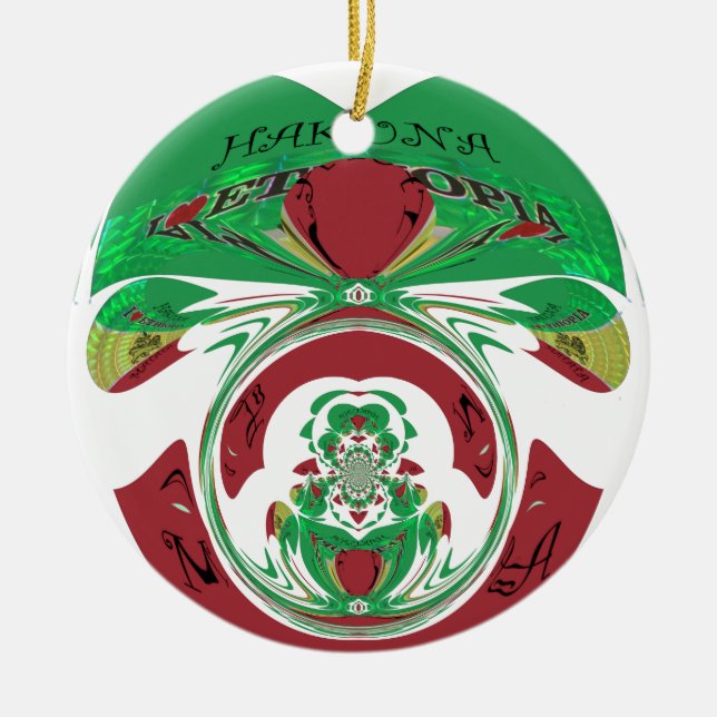 Beautiful Ethiopia Lovely Hakuna Matata I love Hea Ceramic Ornament (Front)
