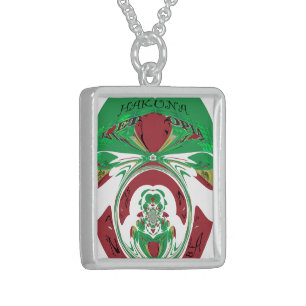 Beautiful Ethiopia Lovely Hakuna Matata I love Hea Sterling Silver Necklace
