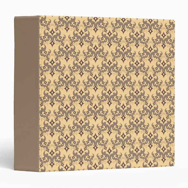 Beautiful ethnic Damascus pattern pointillism 3 Ring Binder (Front/Spine)