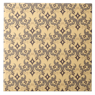 Beautiful ethnic Damascus pattern pointillism Ceramic Tile