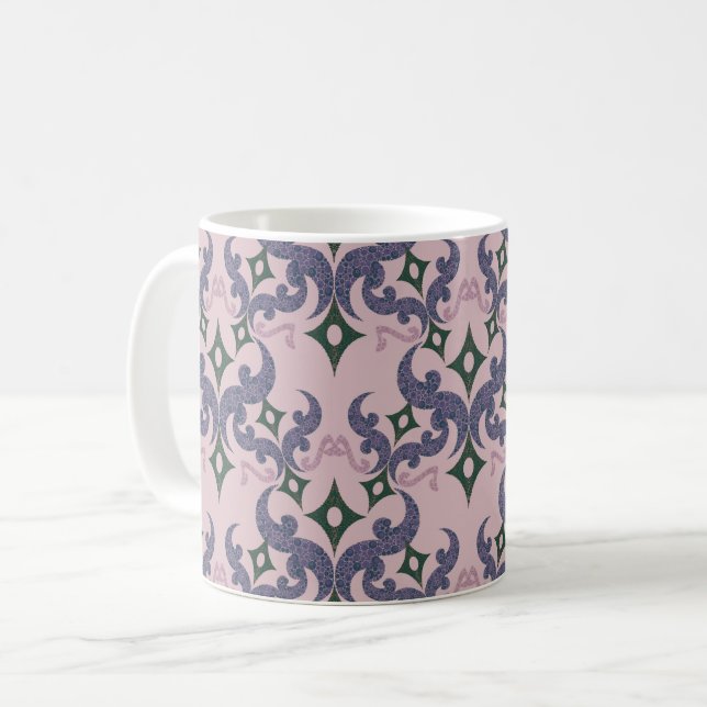Beautiful ethnic Damascus pattern pointillism  Coffee Mug (Front Left)